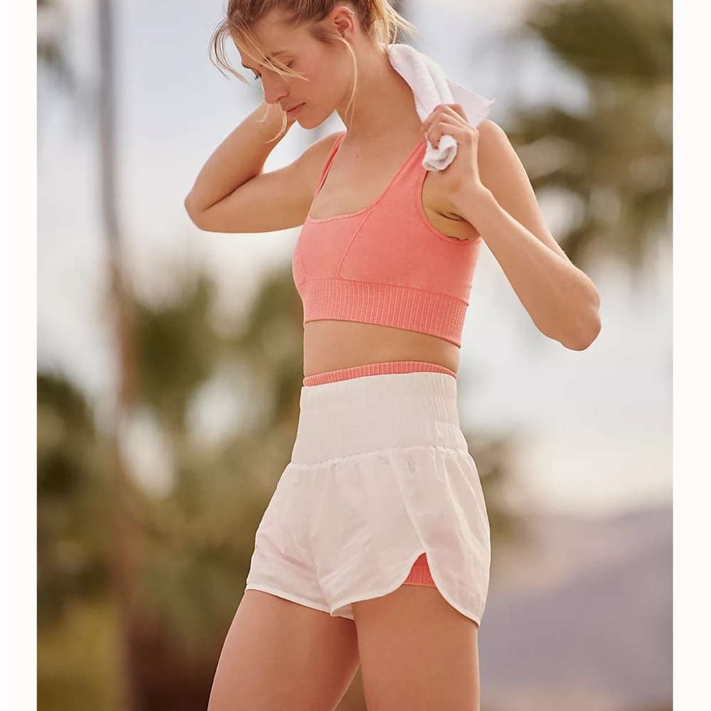 FP Movement white The Way Home elastic waist shorts with built in undies S EUC